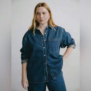 🖤 SOLD OUT 🖤 OZMA Denim Marcie Shirt, Tencel Denim, Vintage Dark